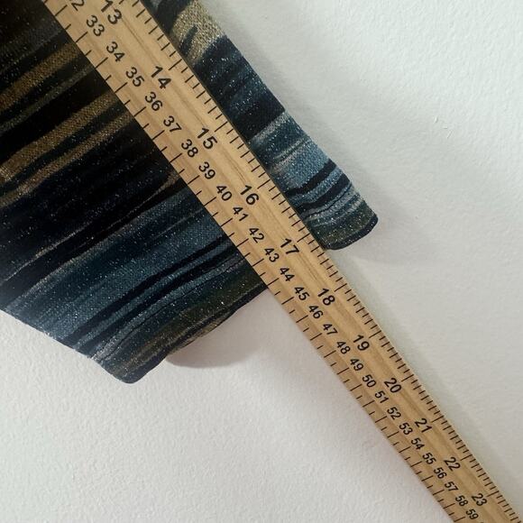 LANE BRYANT Metallic StripeMidi Dress Size 18/20 Plus V-Neck Tie Back 3/4 Sleeve - Picture 5 of 10